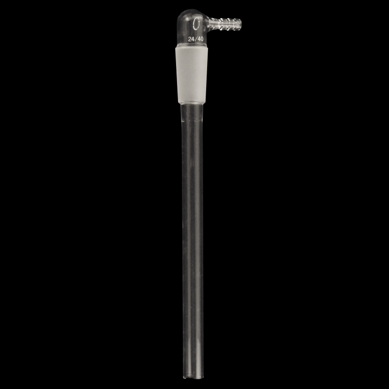 Inlet Adapter, Inner Joint, 90 Degrees, with Tube Inner joint size 24/40. Length of tube 200mm.