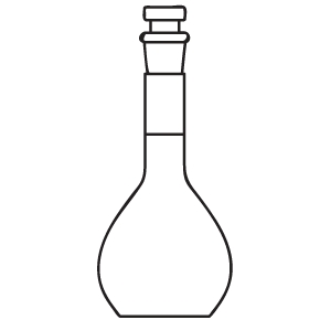 Volumetric flask Capacity 100ml. Accuracy limits 0.1.