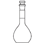 Volumetric flask Capacity 250mL. Accuracy limits 0.15.