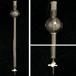 Chromatography Column, Standard Taper Joint, Reservoir, PTFE Stopcock Reservoir capacity 250ml. ID 3/4in. Length 18in. Bore 2mm.