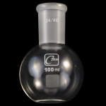 Flat Bottom Flasks, Heavy Wall Capacity: 100mL. Outer joint size: 24/40.