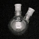 2 Neck Round Bottom Flasks, Angled, Heavy Wall Capacity 100ml. Joints size: Center 14/20; Side 14/20.