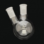 2 Neck Round Bottom Flasks, Angled, Heavy Wall Capacity 250ml. Joints size: Center 24/40; Side 24/40.