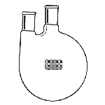 2 Neck Round Bottom Flasks, Vertical, Heavy Wall Capacity 100mL. Center joint size 24/40. Side joint size 24/40.
