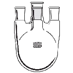 FL-0167: 4 Neck Round Bottom Flasks, Vertical, Heavy Wall