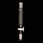 Cylindrical Separatory Funnel, Graduated, Lower Inner Joint, PTFE Stopcock With drip tip. Capacity 125ml. Ground joints size 24/40. Stopcock with a bore size of 2mm.