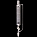 Cylindrical Addition Funnel, Graduated, Glass Stopcock Capacity 500ml. Joints size 24/40. Stopcock bore size 4mm.