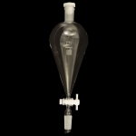 Squibb Separatory Funnel, PTFE Stopcock and Ground Joint Capacity 1000mL. Joints size 24/40. Bore size 4mm.