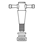 PTFE Plug, Straight Bore Bore size 4mm. For stopcock of size 18/29.