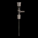 Distillation Adapter, Vacuum Take-off, Vertical, with Tube Upper outer / lower inner joints size 19/22. Tube length 100mm.