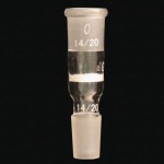 Adapter, Filter, Fritted Joints size 14/20. Length between top outer and lower inner joints 30mm.