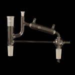 Distillation Apparatus, Vacuum Take-off, Small Scale Joints size 24/40. Approximate height 195mm. Approximate length between center of main tubes 195mm.