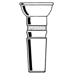 Connecting Adapter, Combination, Fritted Disk Upper outer spherical ball joint size 35/20. Lower inner joint size 24/40.