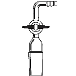 AD-0122: Flow Control Adapter, Stopcock, Inlet 90 degrees, Inner Joint