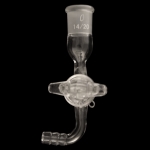 Flow Control Adapter, Stopcock, Inlet 90 degrees, Outer Joint Outer joint size 14/20. Glass stopcock.