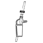 Thermometer Adapter, 10 Degree Offset, Screw Cap, Hose Connection Inner joint size 24/40. Thread size 7-8mm.