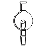 Rotary Evaporator Bump Trap, Drain Holes Capacity 100mL. Upper outer joint 24/40. Lower inner joint 19/22.