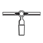 T-Shaped Vacuum or Inert Gas Adapter Inner joint size 24/40. Glass stopcock.