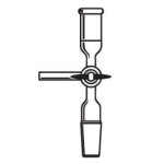 T-Shaped Flushing Adapter, with Joints Outer and inner joints size 24/40. PTFE stopcock.