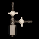 Flushing Adapter, Inner Joint, Two Stopcocks Lower inner joint size 24/40. PTFE stopcock.