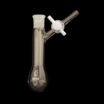 Kjeldahl Shaped Schlenk Flask, Sidearm Stopcock Capacity 10mL. Outer joint size 14/20. PTFE stopcock.