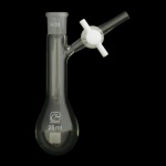 Kjeldahl Shaped Schlenk Flask, Sidearm Stopcock Capacity 25mL. Outer joint size 14/20. PTFE stopcock.