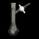 Kjeldahl Shaped Schlenk Flask, Sidearm Stopcock Capacity 25mL. Outer joint size 14/20. PTFE stopcock.