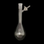 Kjeldahl Shaped Schlenk Flask, Sidearm Stopcock Capacity 250mL. Outer joint size 24/40. Glass stopcock.