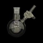 Reaction Storage Round Bottom Flask with Stopcock Capacity 100mL. Outer joint size 14/20. Glass Stopcock.