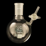 Reaction Storage Round Bottom Flask with Stopcock Capacity 250mL. Outer joint size 24/40. Glass Stopcock.