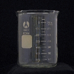 Beaker, Borosilicate, Low Form Capacity 800ml. Graduation range 100-750. OD 100mm. Height 135mm. Graduation 50ml. (BOMEX Brand)