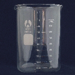 Beaker, Borosilicate, Low Form Capacity 2000ml. Graduation range 200-1800ml. OD 130mm. Height 185mm. Graduation 100ml. (BOMEX Brand)