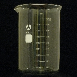 Beaker, Borosilicate, Low Form Capacity 5000ml. Graduation range 1000-5000. OD 170mm. Height 270mm. Graduation 500ml.