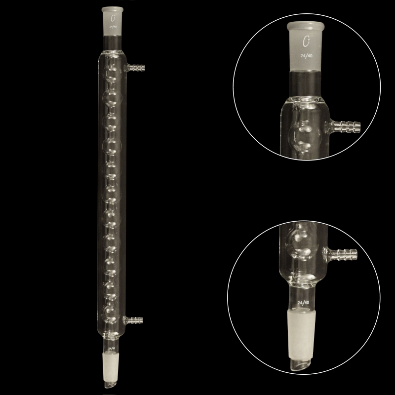 Borosilicate Glass Allihn Condenser with 24/40 Joint 300mm Jacket Length φ10mm Lab Glass Condensor,Adamas-Beta