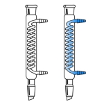 Reflux Condenser, Coil Type Effective length 100mm. Outer and inner joints size 14/20.