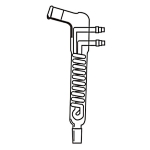 Dimroth Reflux Condenser, Coil Type, 75 Degree Effective length 100mm. Outer and inner joints size 14/20.