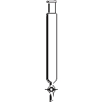 Chromatography Column, Taper Joint, PTFE stopcock OD 2in. Length 24in. Top joint 24/40. PTFE bore 4mm.