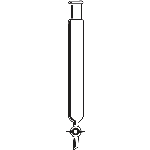 Chromatography Column, Taper Joint, PTFE stopcock ID 3in. Length 24in. Stopcock bore size 4mm. Upper outer joint size 24/40.