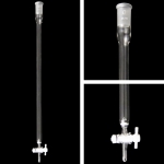Chromatography Column, Taper Joint, PTFE stopcock, Fritted Disk ID 1/2in. Length 18in. Top joint 24/40.