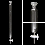 Chromatography Column, Spherical Joints, PTFE Stopcock ID 1 1/2in. Length 18in.