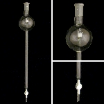 Chromatography Column, Standard Taper Joint, Reservoir, PTFE Stopcock Reservoir capacity 250ml. ID 1/2in. Length 12in. Bore 2mm.