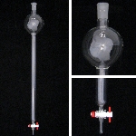 Chromatography Column, Standard Taper Joint, Reservoir, PTFE Stopcock Reservoir capacity 500ml. ID 1in. Length 18in. Bore 2mm.