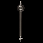 Chromatography Column, Standard Taper Joint, Reservoir, PTFE Stopcock Reservoir capacity 1000ml. ID 2in. Length 18in. Bore 4mm.