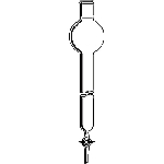 Chromatography Column, Standard Taper Joint, Reservoir, PTFE Stopcock Reservoir capacity 1000ml. ID 2 1/2in. Length 18in. Bore 2mm.