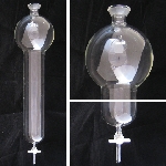 Chromatography Column, Spherical Joint, Reservoir, PTFE Stopcock Reservoir size 1000ml. ID 2 1/2in. Length 12in. Bore 4mm.