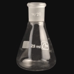 Erlenmeyer Flasks, Ground Joint Capacity 25ml. Outer joint size 14/20.