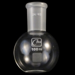 Flat Bottom Flasks, Heavy Wall Capacity: 100mL. Outer joint size: 24/40.