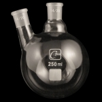 2 Neck Round Bottom Flasks, Angled, Heavy Wall Capacity 250ml. Joints size: Center 14/20; Side 14/20.