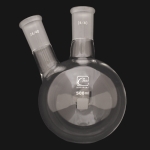 2 Neck Round Bottom Flasks, Angled, Heavy Wall Capacity 500ml. Joints size: Center 24/40; Side 24/40.
