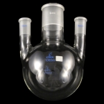 3 Neck Round Bottom Flasks, Vertical, Heavy Wall Capacity 1000mL. Center joint size 45/50. Side joints size 24/40.